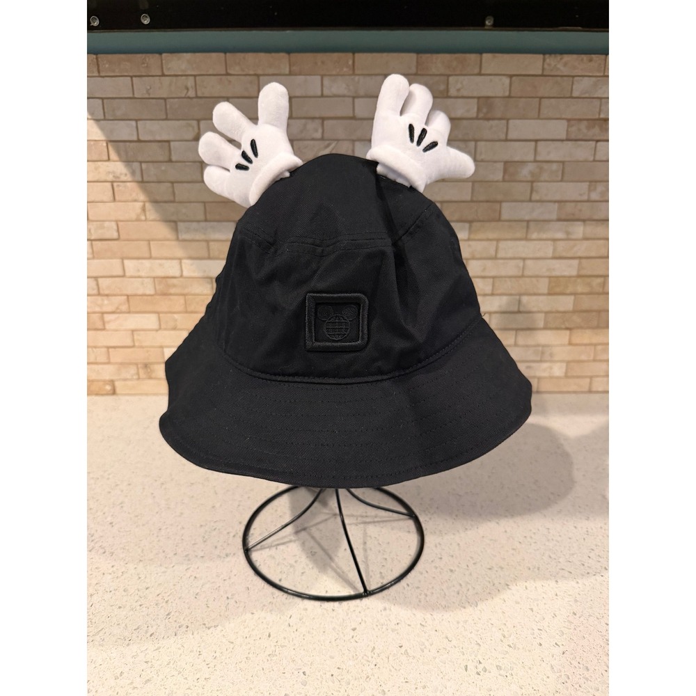 Disney Mickey Mouse Plush Hands Black Bucket Hat Streetwear